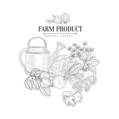 Çiftlik Ürünü El Çizilmiş Gerçekçi Kroki