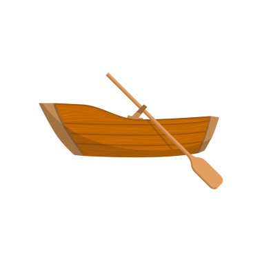 Bir pedalo ile ahşap tekne