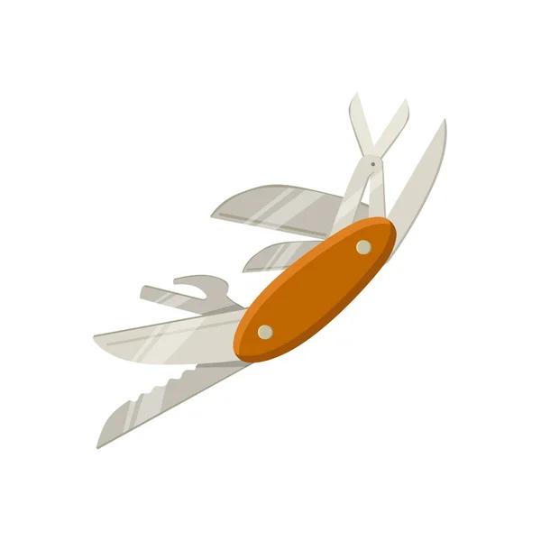 オープン羽根スイスのマルチ ツール ナイフ — ストックベクタ