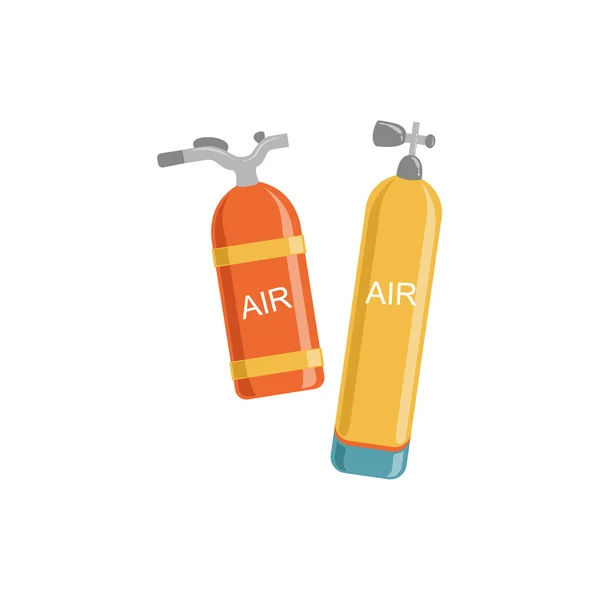 Δύο τύποι δεξαμενών αέρα για καταδύσεις — Διανυσματικό Αρχείο