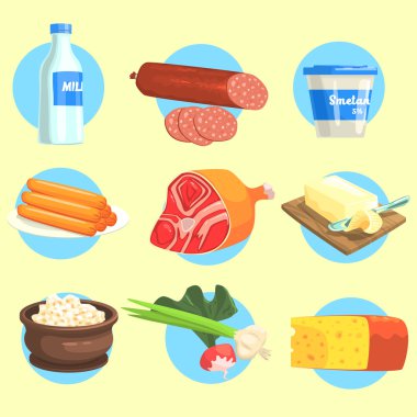 Set Çiftlik Ürünü Renkli Çıkartmalar