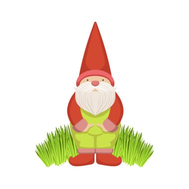Bahçe Gnome Çim Üzerinde Duran