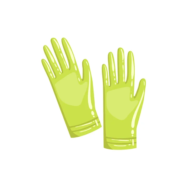Paire de gants en caoutchouc vert — Image vectorielle