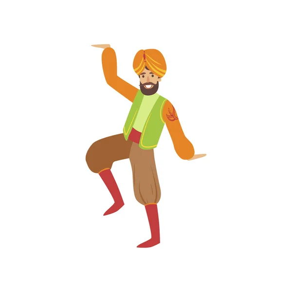 シーク教徒の衣装で踊っている人 — ストックベクタ