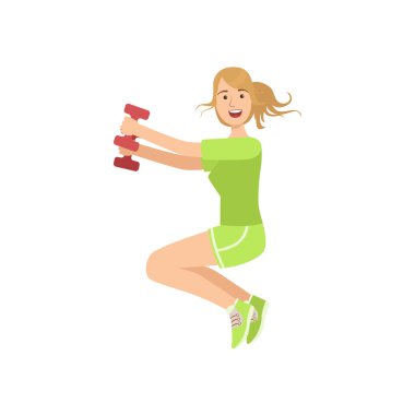 Spor salonunda mekik çeken kadın