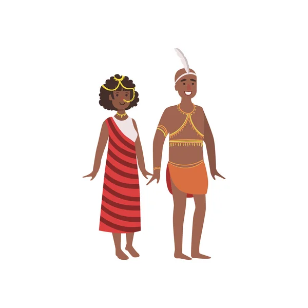 Par i afrikanska Nationalkläder — Stock vektor