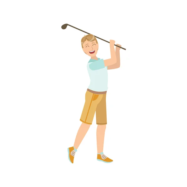 ゴルフをする男 — ストックベクタ