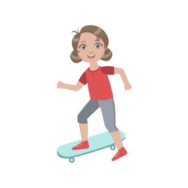 Çocuksu kız Sketeboarding