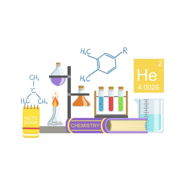 Classe de chimie Ensemble d'objets — Image vectorielle