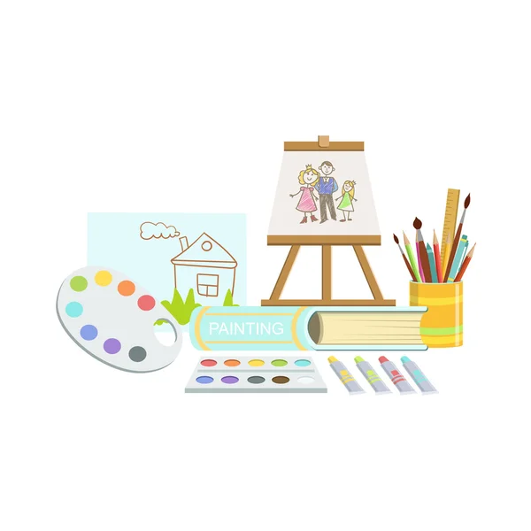 Clase de pintura Conjunto de objetos — Vector de stock