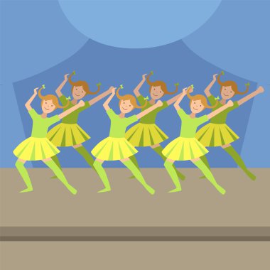 Çocuklar Modern dans performansı senkronize