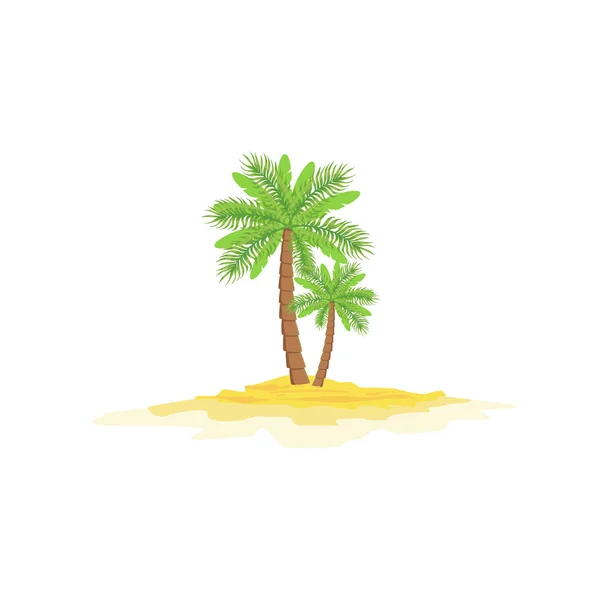 Dos palmeras de pie en Sandy Beach — Archivo Imágenes Vectoriales