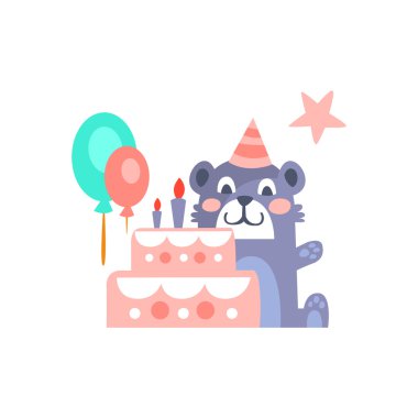 Parti Nitelikleri Girly Stilize Funky Sticker ile Teddy Bear