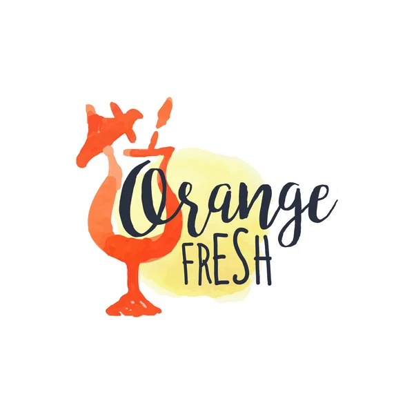 Arancione 100 per cento fresco succo promozionale segno — Vettoriale Stock