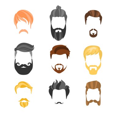 Yüz Hipster Koleksiyonu için Erkek Saç Modeli Yapıcı