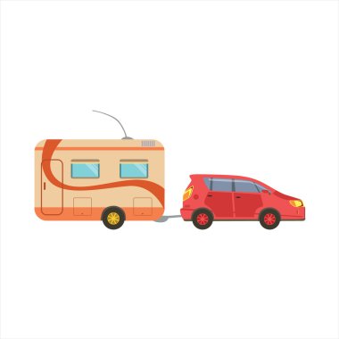 Kırmızı Araba Römork Çekme