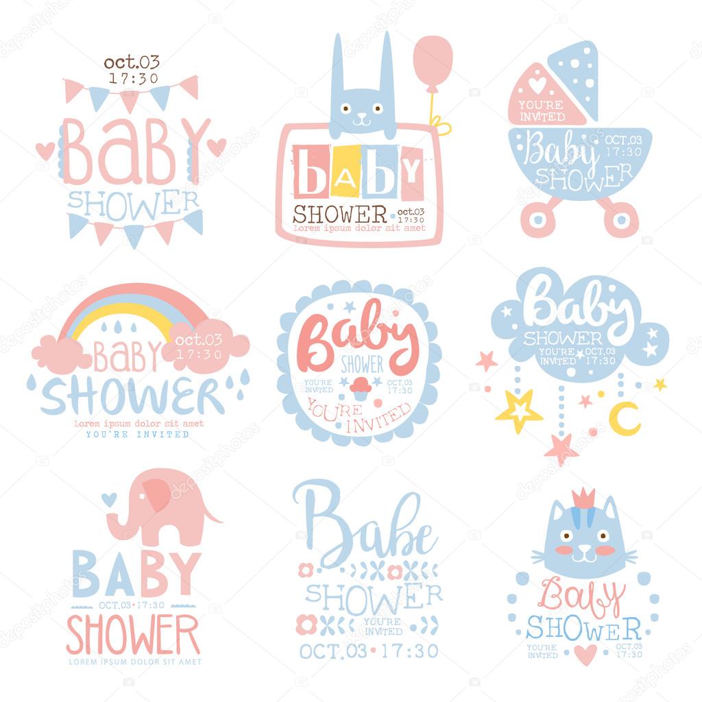 pastel baby shower invitations
