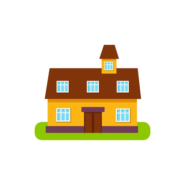 Suburban House Diseño exterior con buhardilla — Vector de stock