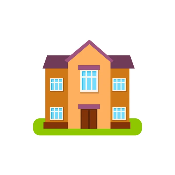 Gran casa de dos pisos Suburban diseño exterior — Vector de stock