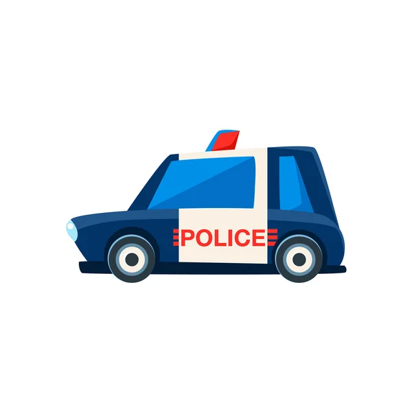 Ícone bonito do carro do brinquedo da polícia preto e branco — Vetor de Stock