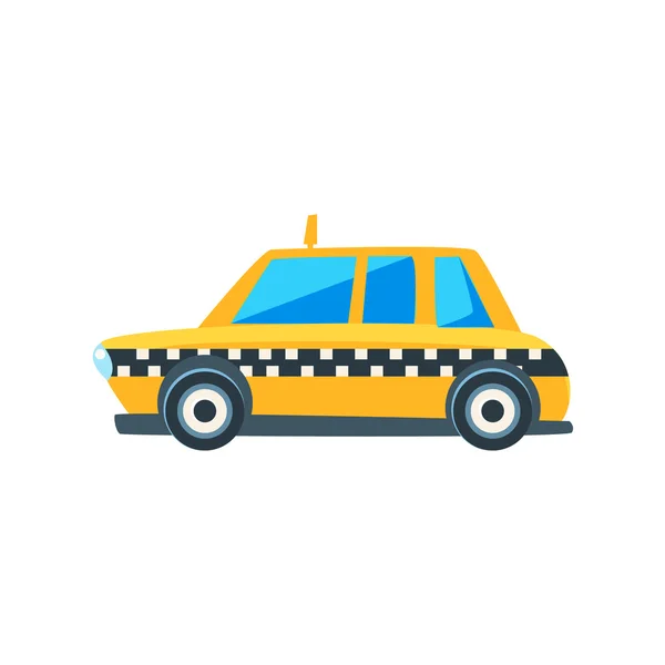 Yellow Taxi Toy Cute Car Icon — Stockový vektor