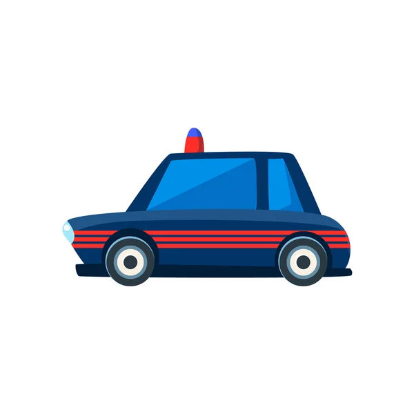 Negro policía juguete lindo coche icono — Vector de stock