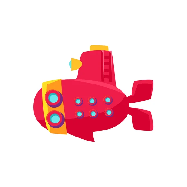 赤い潜水艦のおもちゃのボート — ストックベクタ