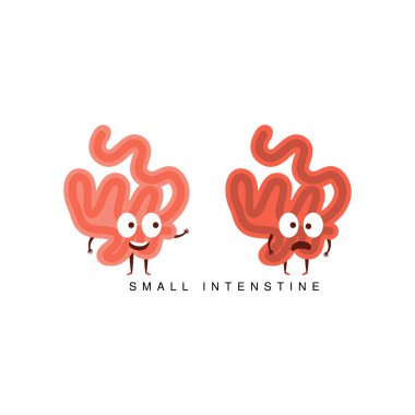 Healthy vs Unhealthy Small Intestine Infographic Illustration clipart
