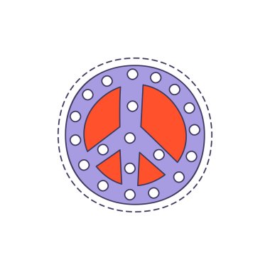 Barış Sembolü Parlak Hipster Sticker