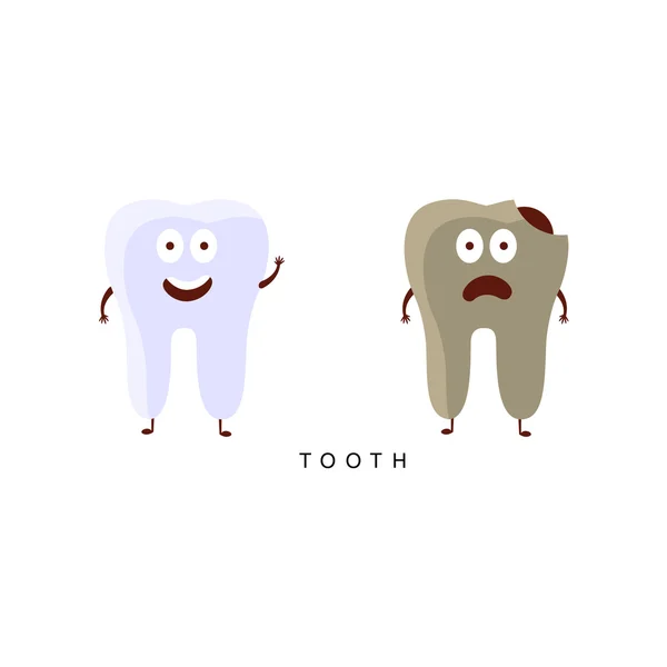 Illustration infographique de dents saines ou malsaines — Image vectorielle