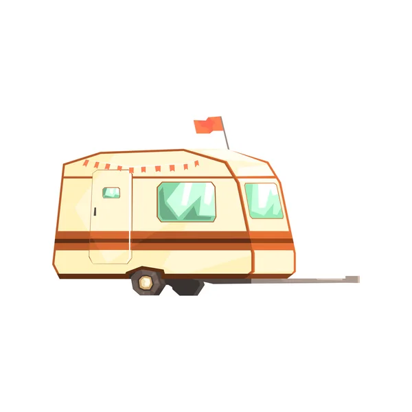 Kleine kampeer trailer op twee wielen — Stockvector