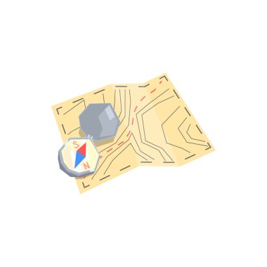 Kağıt Harita Ve Pusula Kamp Yönlendirme Seti