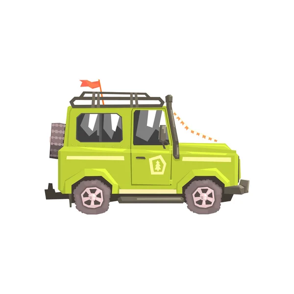 Zielony suv Safari samochód — Wektor stockowy