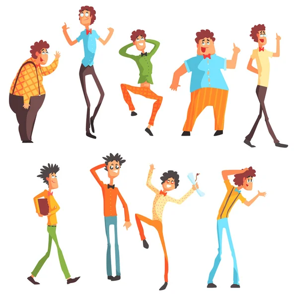 Flamboyant Know-it-all Character Set — Stock Vector