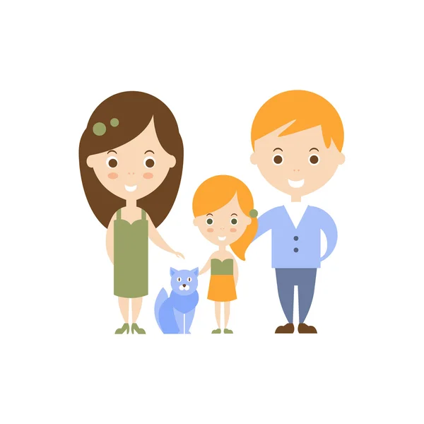 La familia como idea de felicidad personal — Vector de stock