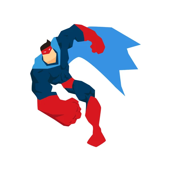 Superhéroe en acción, silueta en diferentes poses — Vector de stock
