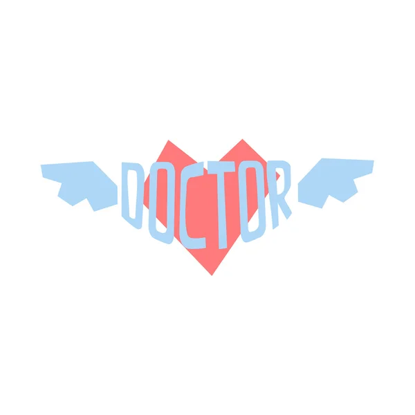 Winged Heart With Word Doctor In It — ストックベクタ