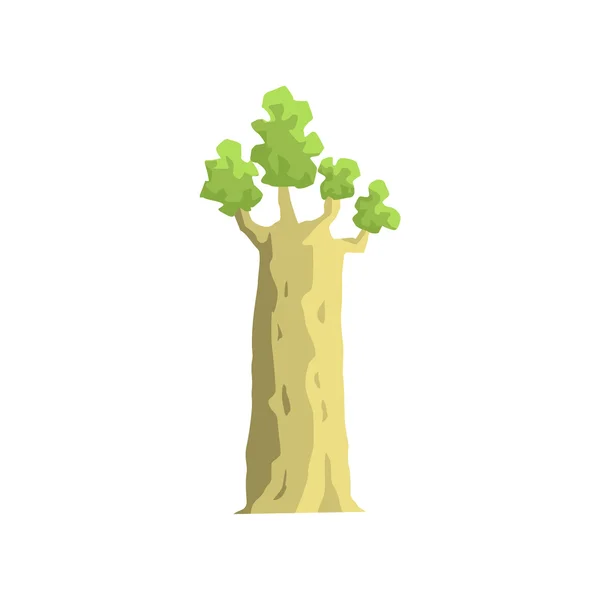 Joven Baobab árbol selva paisaje elemento — Archivo Imágenes Vectoriales