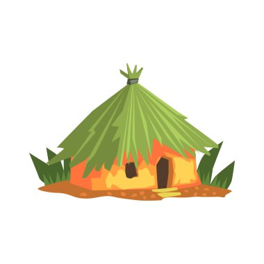 İlkel tropikal bina orman manzara öğesi