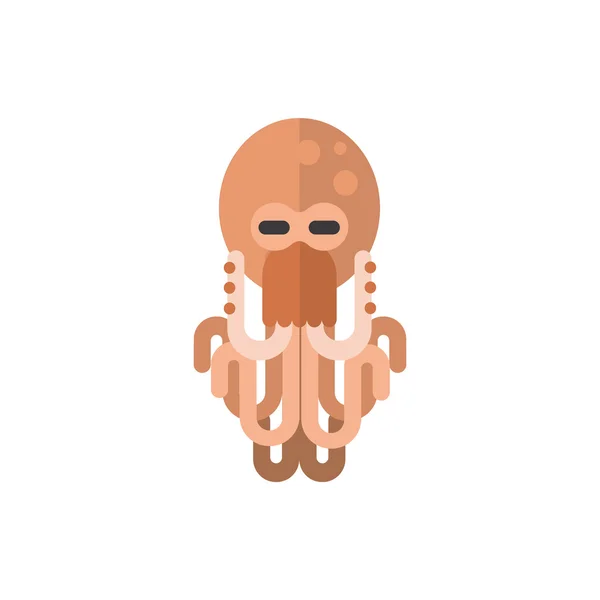 Octopus primitieve stijl kinderachtig Sticker — Stockvector