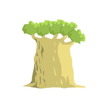 Geniş eski Baobab ağacı orman manzara öğesi