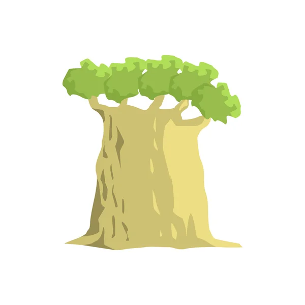 Élément de paysage de jungle de vieux baobabs larges — Image vectorielle