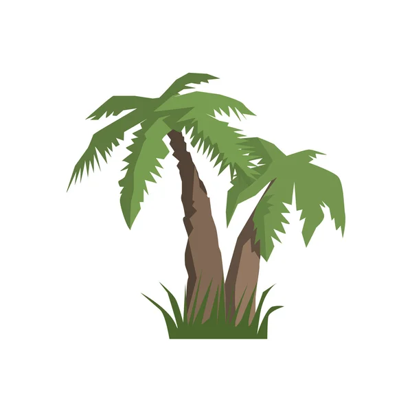 Dos palmeras elemento de paisaje de la selva — Archivo Imágenes Vectoriales