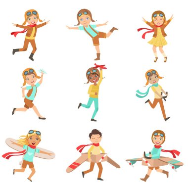 Pilot olmayı hayal oynayan çocukları ayarla