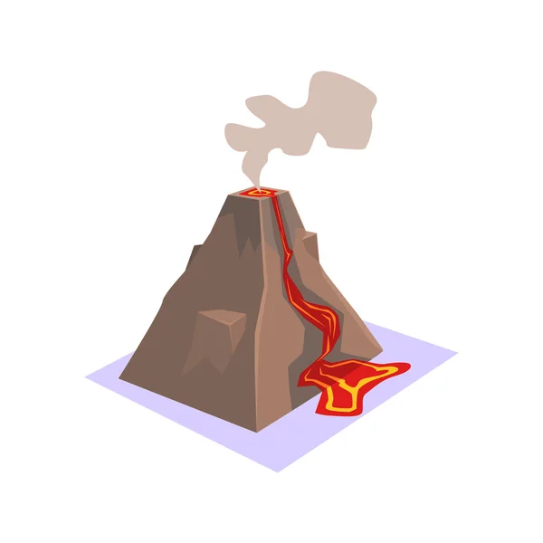 Erupción del volcán Jungle Village elemento de paisaje — Vector de stock