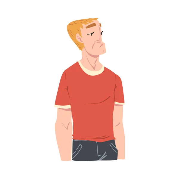 Young Man Dressed in Casual Clothes Cartoon Style Vector Illustration — Stock Vector