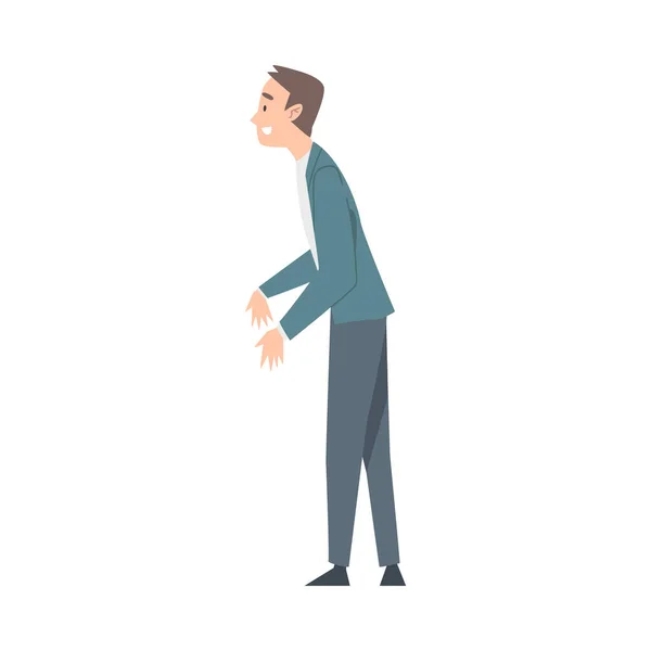 Sside View of Chefully Businessman Character Cartoon Style Vector Illustration — 스톡 벡터