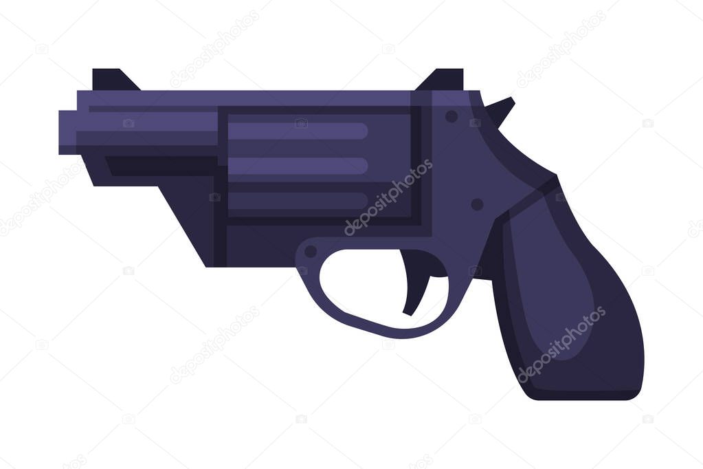 Handgun, Hunter Tackles and Equipment Concept Flat Vector Illustration