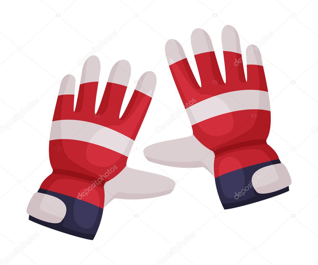 Protective Work Gloves Isolated on White Background Vector Illustration