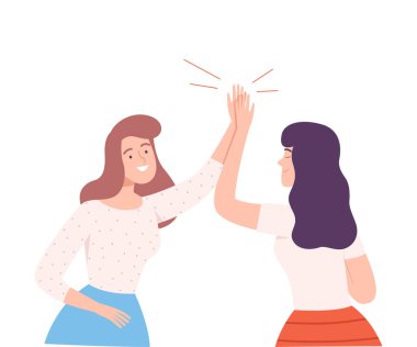 Gülümseyen Dişiler Kaygan Eller Çak Beş Hareketli Vektör ResimleriName